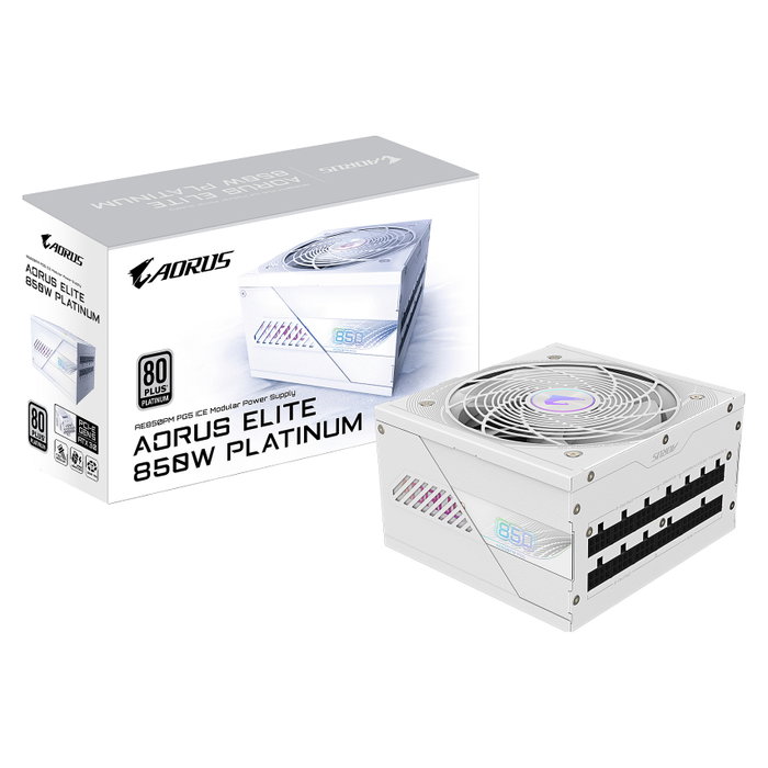 Gigabyte AORUS Elite P850W ICE Fuente Alimentación 850W 80+ Platinum Modular ATX 3.0 PCIe 5.0 Gigabyte AORUS Elite P850W ICE Fuente Alimentación 850W 80+ Platinum Modular ATX 3.0 PCIe 5.0