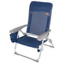 Aktive Silla de playa multiposición Slim con cojín y bolsillo Azul marino