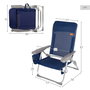 Aktive Silla de playa multiposición Slim con cojín y bolsillo Azul marino