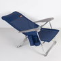 Aktive Silla de playa multiposición Slim con cojín y bolsillo Azul marino