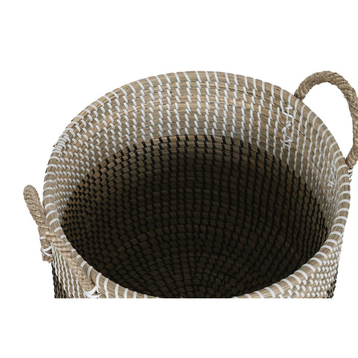 DKD Home Decor Set de 2 Cestas Seagrass TAMKY Blanco