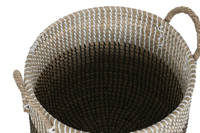 DKD Home Decor Set de 2 Cestas Seagrass TAMKY Blanco