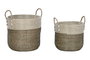 DKD Home Decor Set de 2 Cestas Seagrass TAMKY Blanco