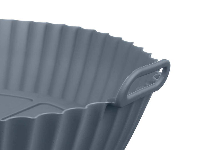 Kinvara Molde Redondo Freidora Aire Silicona Gris 22.5x6.5x19.5cm (Set de 12)