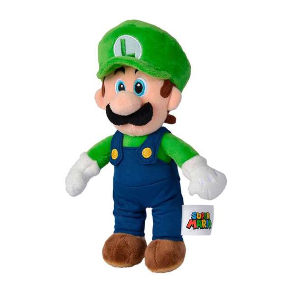 Smoby - Peluche Luigi 20 cm, Tela Suave, Mario Bros, Colección, Recomendado de 0 Meses