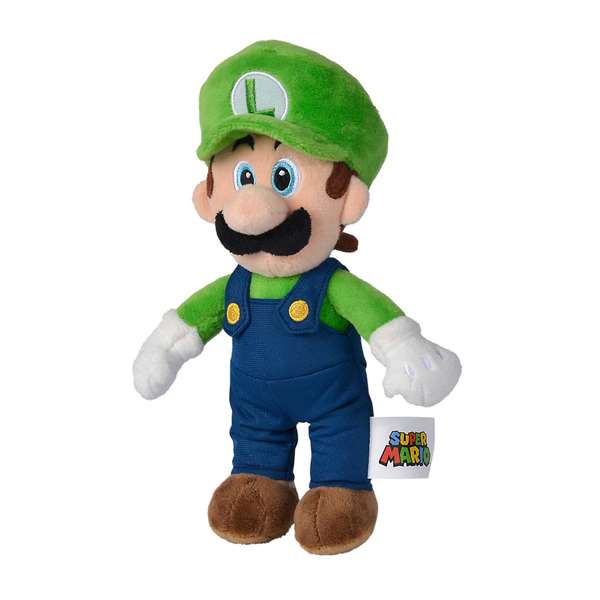 Smoby - Peluche Luigi 20 cm, Tela Suave, Mario Bros, Colección, Recomendado de 0 Meses