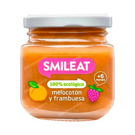 Smileat Tarrito Frambuesa y Melocotón Ecológico 130g