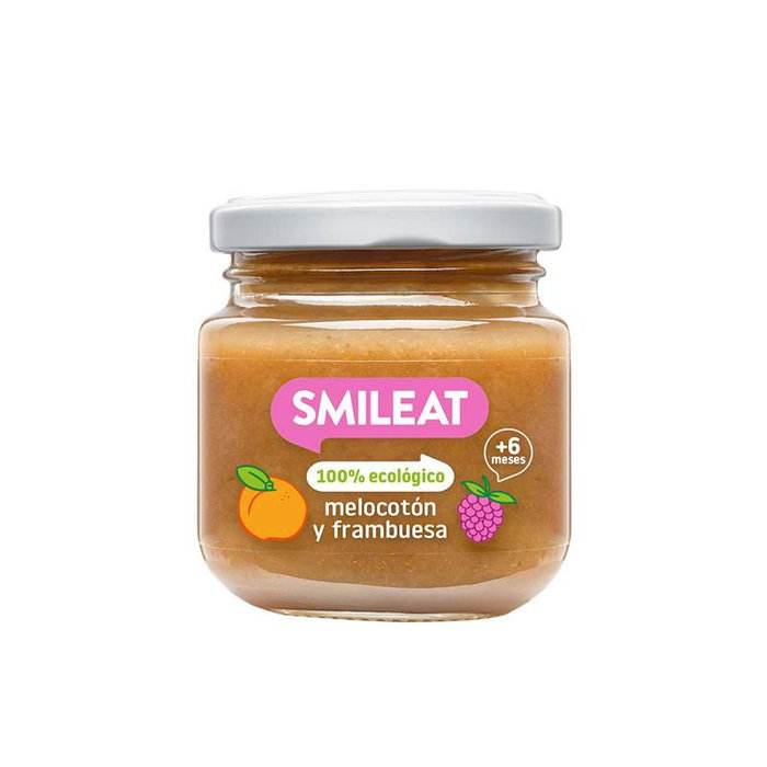SMILEAT Tarrito de Frambuesa y Melocotón Eco 130 g
