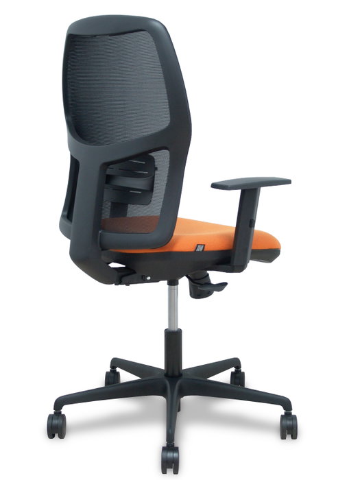 PIQUERAS Y CRESPO Silla Alfera sincro malla negra y asiento naranja