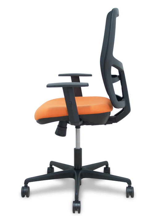 PIQUERAS Y CRESPO Silla Alfera sincro malla negra y asiento naranja