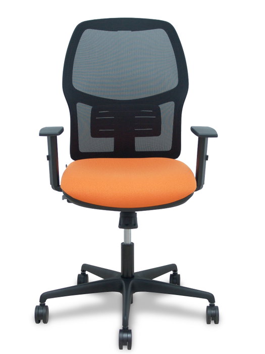 PIQUERAS Y CRESPO Silla Alfera sincro malla negra y asiento naranja