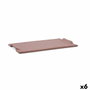 Quid Bandeja Rectangular Cerámica Mineral Gres 30x18 cm (6 Unidades) - Terracota