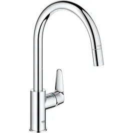 Grohe 30562000 Grifo de Cocina Cromo Caño Alto en C con Aireador Extraíble y Rotación 360