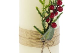 DKD Home Decor Vela Led Navidad Blanco 10 x 30 x 10 cm