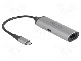 DeLOCK 81591 Adaptador de red USB Tipo C 5 Gigabit LAN con Power Delivery 140 W