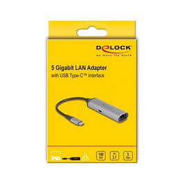 DeLOCK Adaptador de Red USB Tipo C 5 Gigabit LAN con Power Delivery 3.1 140 W 81591