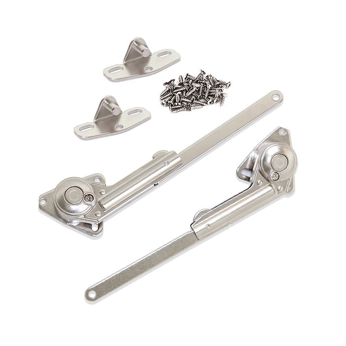 Emuca Juego de compases para puertas abatibles NSDX, fuerza 20-70kgxcm, Acero y zamak, Niquelado Emuca Juego de compases para puertas abatibles NSDX, fuerza 20-70kgxcm, Acero y zamak, Niquelado