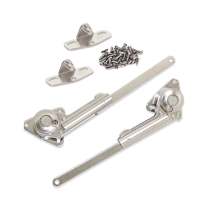 Emuca Juego de compases para puertas abatibles NSDX, fuerza 20-70kgxcm, Acero y zamak, Niquelado Emuca Juego de compases para puertas abatibles NSDX, fuerza 20-70kgxcm, Acero y zamak, Niquelado