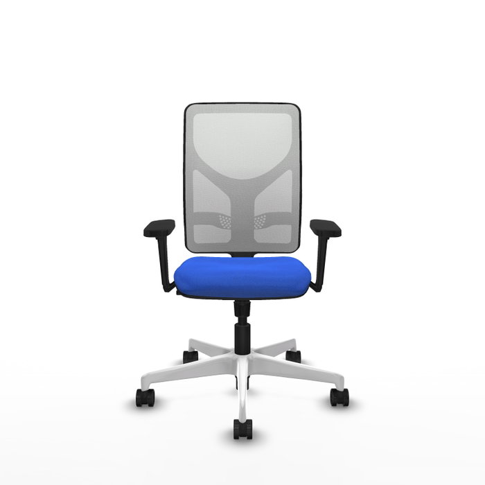PIQUERAS Y CRESPO Silla de oficina Motilla con mecanismo Sincro, Azul y Blanco