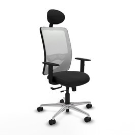 PIQUERAS Y CRESPO Silla de oficina Zulema con mecanismo Sincro/Traslack, Negro y Blanco
