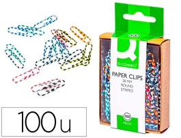 Q-connect Clips 28 mm caja 100 unidades colores surtidos