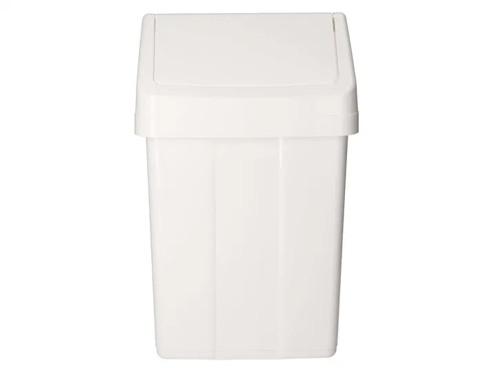 TTS Papelera de plástico con tapa basculante de 12 litros blanca TTS Papelera de plástico con tapa basculante de 12 litros blanca