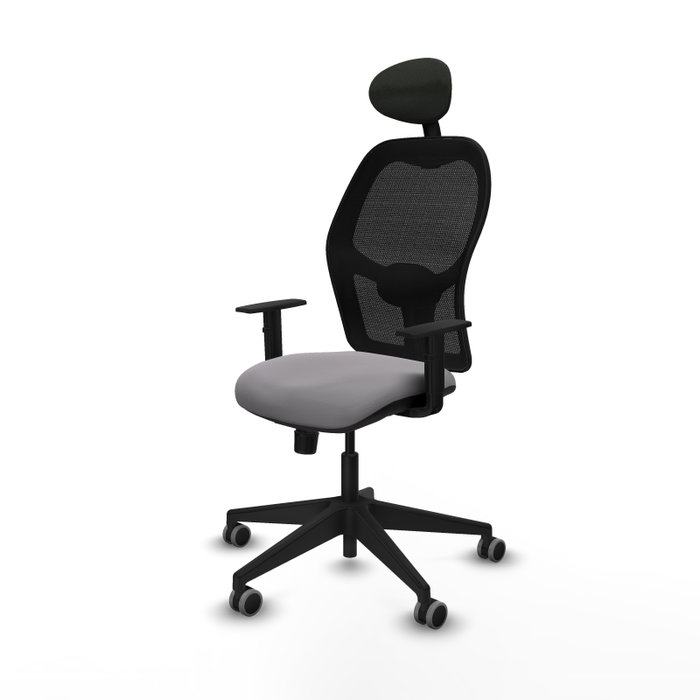 PIQUERAS Y CRESPO Alocén Silla de Oficina con Mecanismo Sincro, Malla Negra y Asiento Gris PIQUERAS Y CRESPO Alocén Silla de Oficina con Mecanismo Sincro, Malla Negra y Asiento Gris