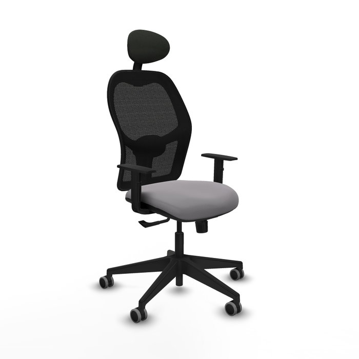 PIQUERAS Y CRESPO Alocén Silla de Oficina con Mecanismo Sincro, Malla Negra y Asiento Gris PIQUERAS Y CRESPO Alocén Silla de Oficina con Mecanismo Sincro, Malla Negra y Asiento Gris