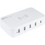 GoodConnections USB Desktop Ladestation 60W 5-Port USB-C/4xUSB-A 10W Qi Wireless Charging Weiß