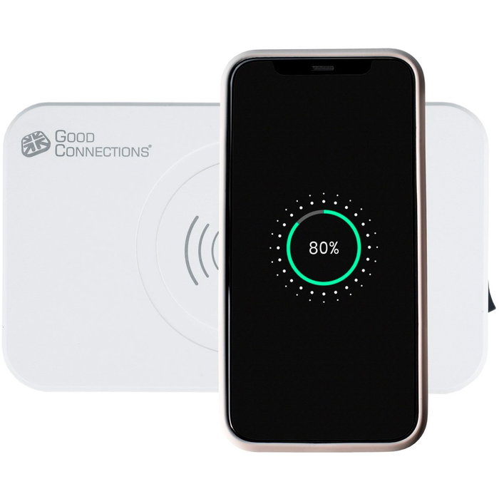 GoodConnections USB Desktop Ladestation 60W 5-Port USB-C/4xUSB-A 10W Qi Wireless Charging Weiß