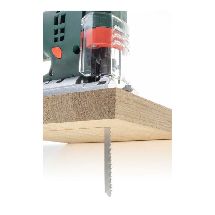 Wolfcraft Hojas Sierra de Calar Bimetal 130mm, 2 Unidades - Vástago T para Cortar Metal, Madera y Plástico - Profundidad Corte 3-65 mm