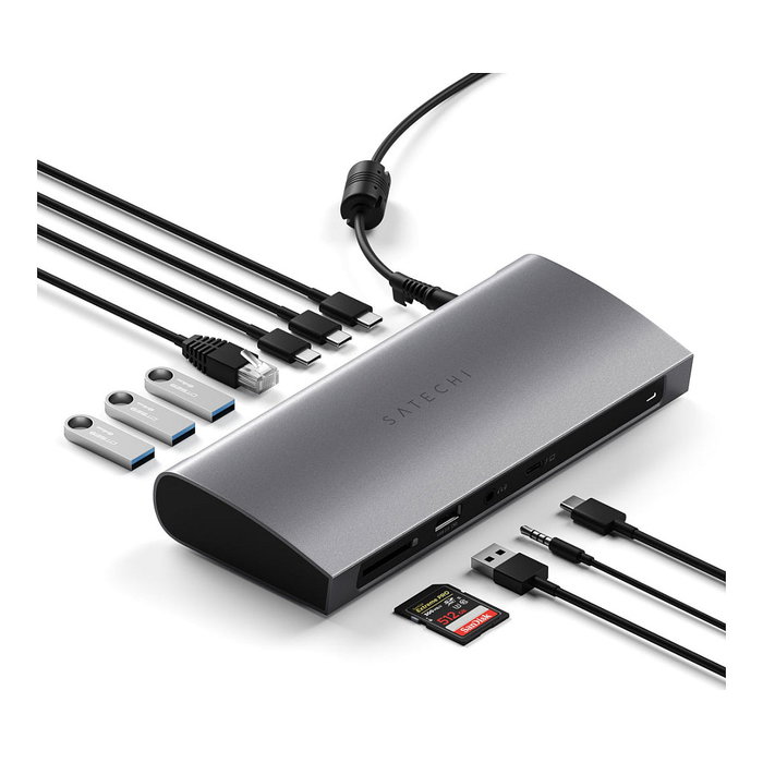 Satechi Thunderbolt 4 Dock Space Gray ST-UCT4DM Satechi Thunderbolt 4 Dock Space Gray ST-UCT4DM