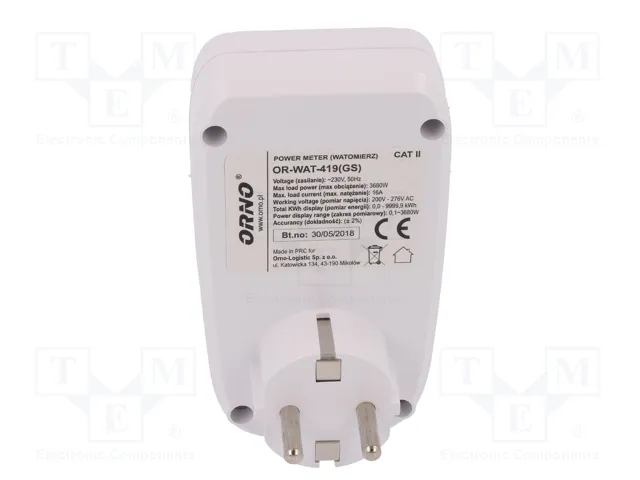 ORNO Controlador con Display LCD y Toma Schuko IP20