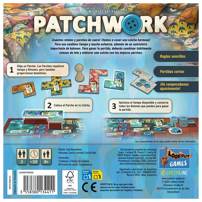 Asmodee Patchwork Juego de Mesa de Estrategia