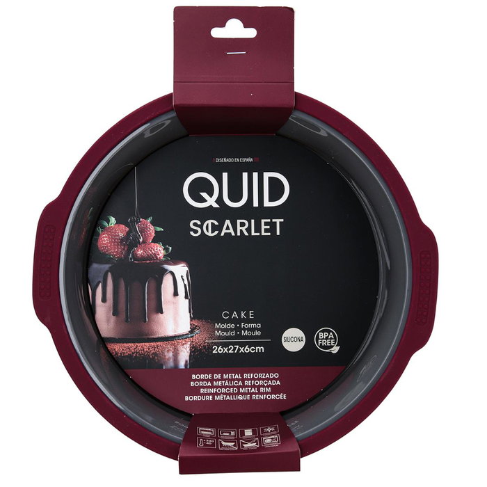 Quid Molde Tarta Redondo Silicona Reforzado Scarlet 25,7x26,8x5,8 cm