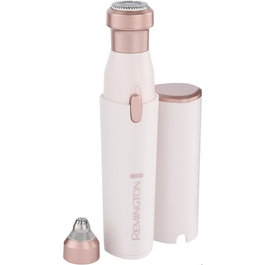 Remington BareMe WFS200 Afeitadora Facial 2 en 1 y Recortador de Cejas, Blanco/Rosa