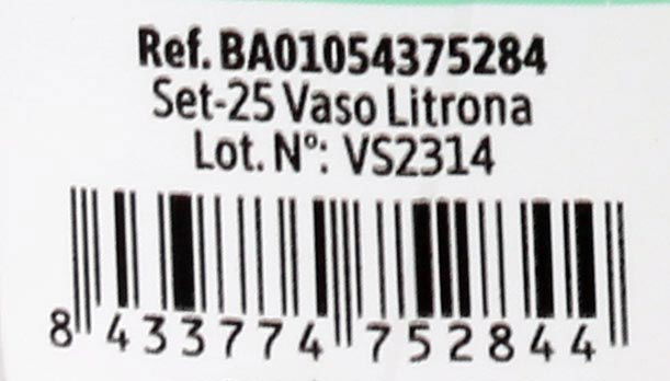 Algon Set 25 Vasos Litrona 11 cm (ancho) x 15.5 cm (alto) x 11 cm (largo) de plástico (12 Unidades)