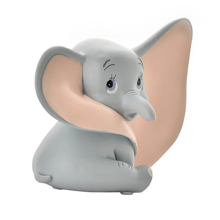 WIDDOP & CO Hucha Dumbo Disney, Figura de Resina, Colorida, Mate, Ranura para Monedas, Tapón de Goma