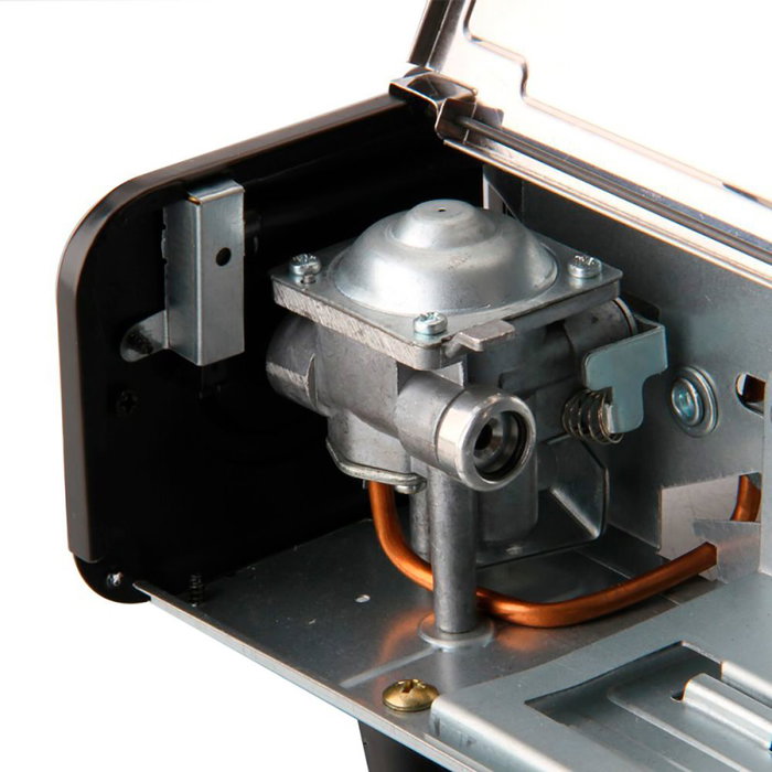 Com Gas Cocina Portátil Camping 2 Fuegos EN17476, Compacta, Acero Inoxidable, Gas Butano, Encendido Piezoeléctrico