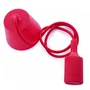Portalámparas E27 con Cable Textil, Rosetón y Portalámparas PVC - Color Rojo