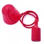 Portalámparas E27 con Cable Textil, Rosetón y Portalámparas PVC - Color Rojo