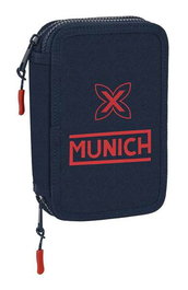 Plumier Doble Munich Flash Azul marino 12.5 x 19.5 x 4 cm (28 piezas)