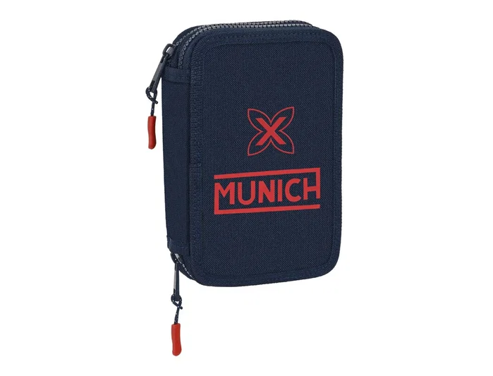 Safta Plumier Munich Flash Doble Pequeño Azul Marino