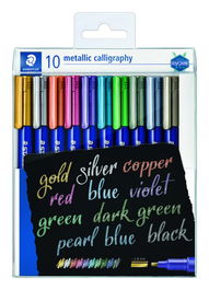 Rotulador Fibra Staedtler Metallic Calligraphy Caligrafia Surtido Estuche De 10