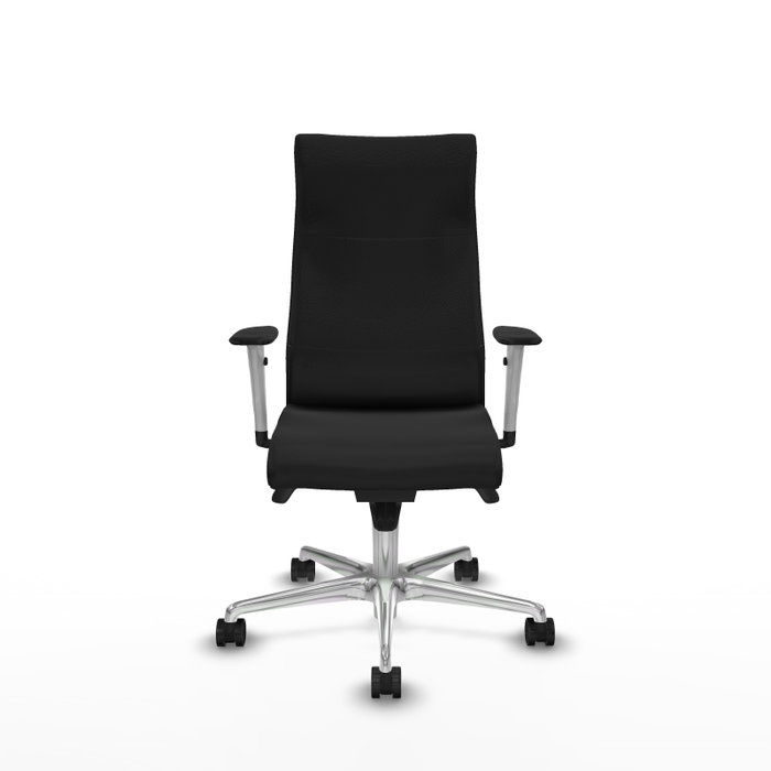 PIQUERAS Y CRESPO Sillón Albacete Negro con Mecanismo Sincro y Base de Aluminio