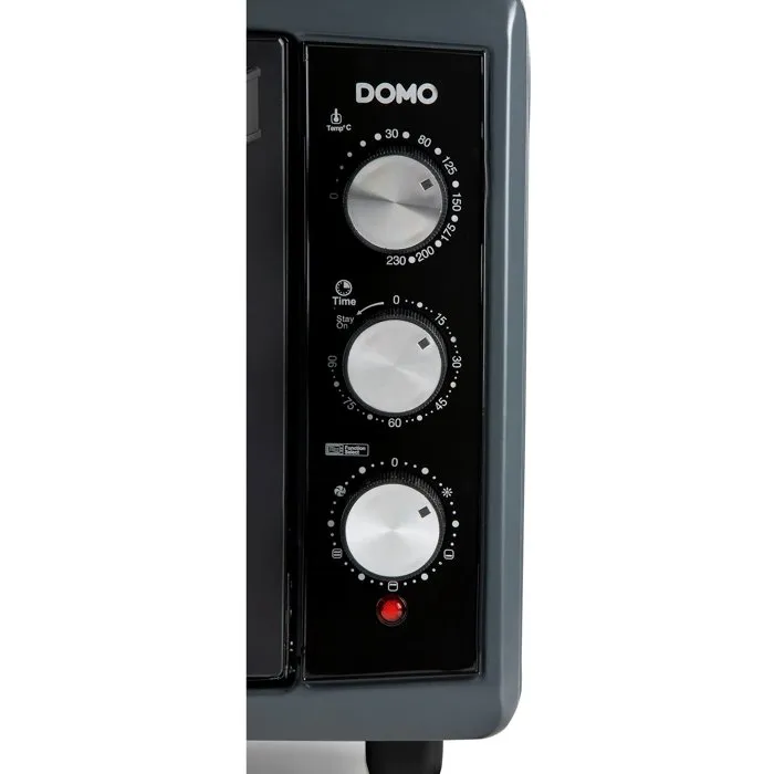 Domo Horno Eléctrico Multifunción DO808GO, 50 L, Negro, 2000 W, 4 Funciones de Calor, Hasta 230°C, Temporizador 90 min