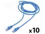 Lanberg Pack de 10 Patchcord Cat 6 U/UTP 2m azul Fluke Passed