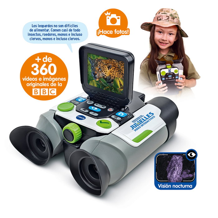 V-Tech Prismáticos 80-618622 Nature Explorer Scope 10x21 con pantalla a color 2.4 y cámara, +7 años