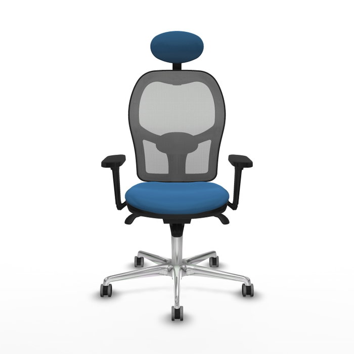 PIQUERAS Y CRESPO Silla de oficina Jorquera con mecanismo Sincro, Azul claro y Gris