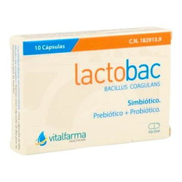 VITALFARMA Lactobac 15Cap. Suplemento Simbiótico con Inulina y Lactospore® para Flora Intestinal